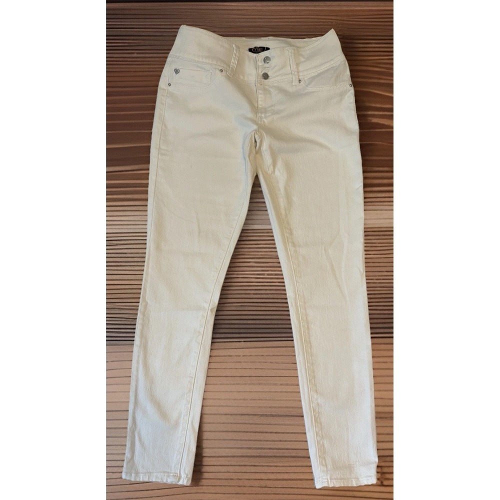 YMI USA Vintage Y2K Women's White Denim Skinny Leg Stretch Low Rise Jeans Sz 11